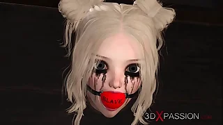 Hot hardcore 3d dickgirl fucks a ball gagged sex slave blonde connected with restraints connected with the basement